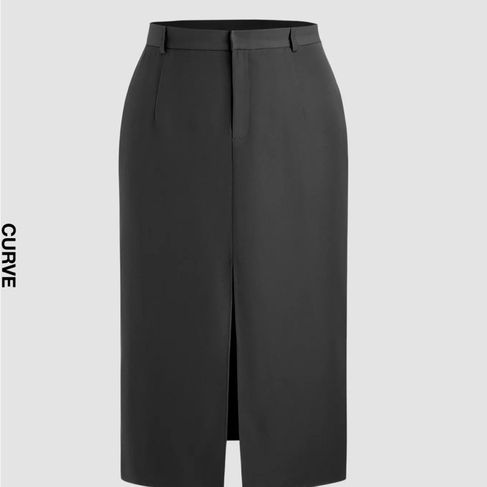 NWT Cider Black Long with High Slit Skirt Size Size 2XL